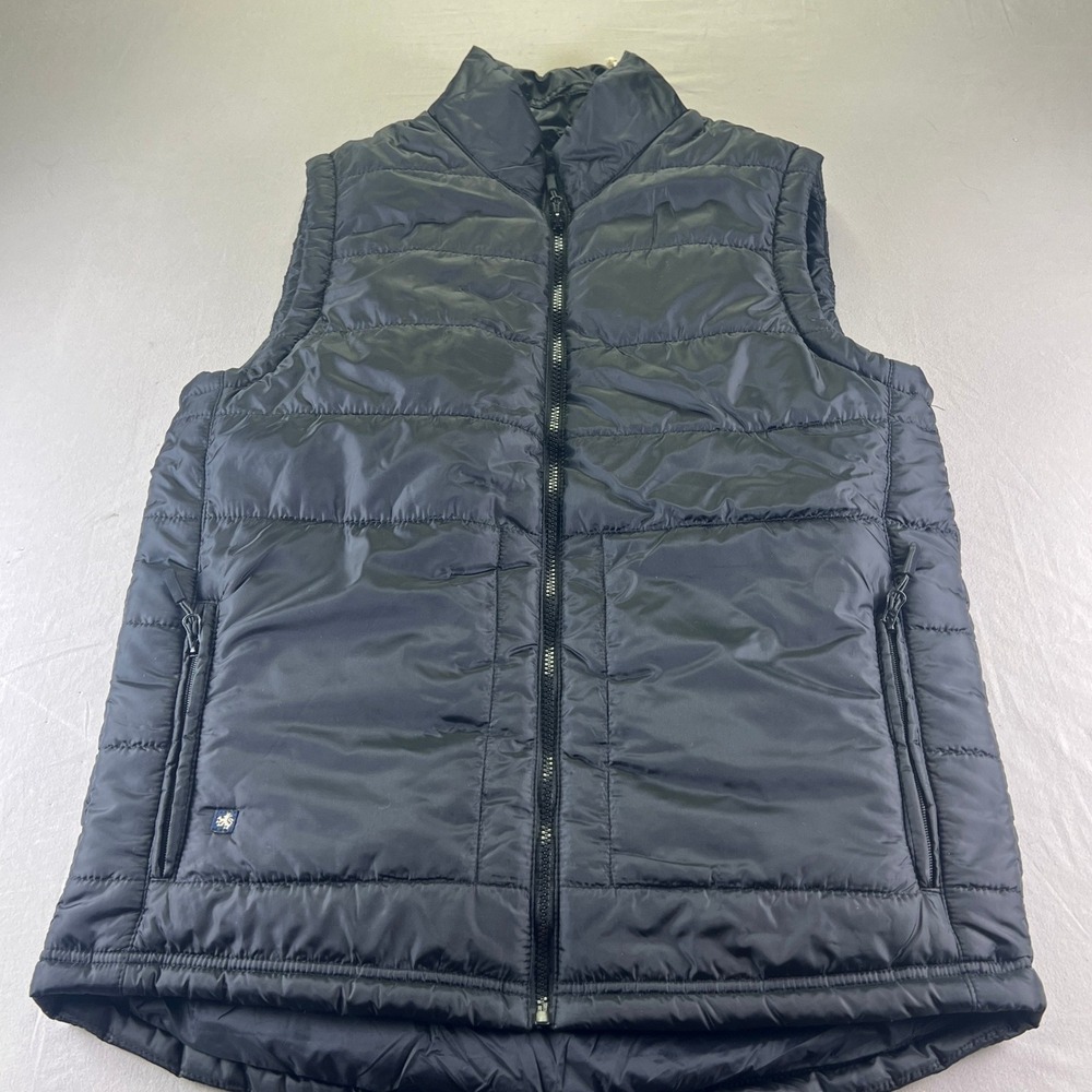 Nat Nast Mens Black Quilted Puffer Vest Full Zip Sleeveless Jacket Size M